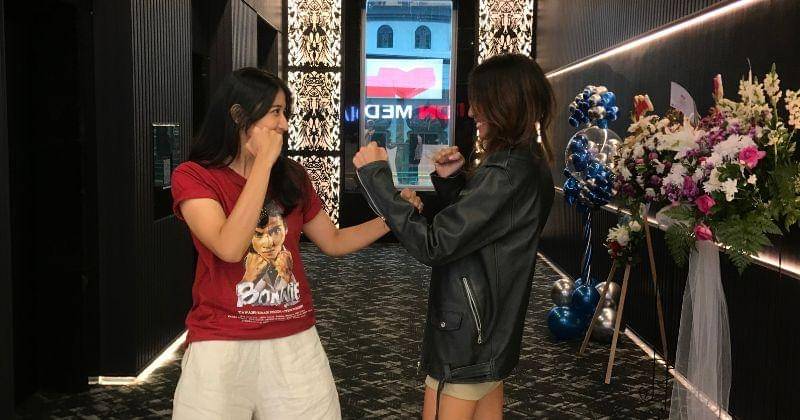 Livi Ciananta dan Nadila Ernesta saat Media Visit film Bonnie di IDN Media HQ, Rabu (21/2/2024). - Popmama.com/Dewi Hanifah Ledjar Cahyani